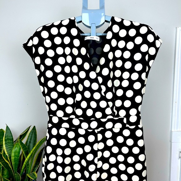 MANGO Polka Dot Print Wide Leg Sleeveless Jumpsuit - Picture 7 of 14